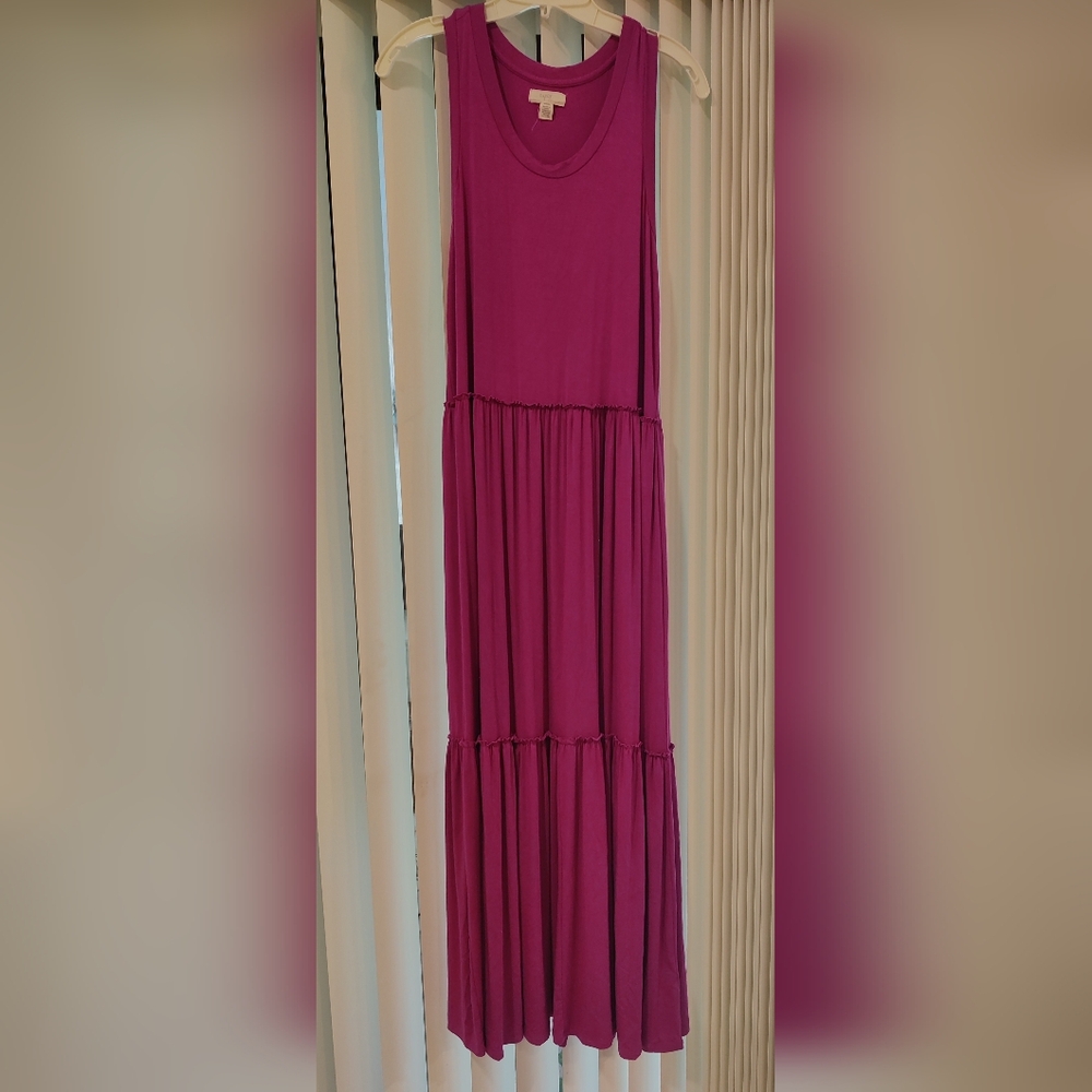 Elegant Raspberry Sleeveless Dress